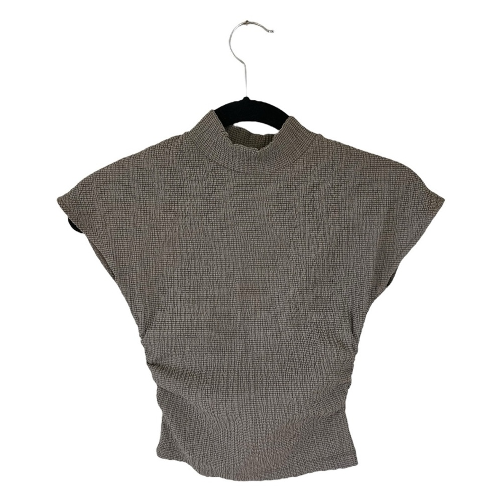 ZARA Ruched Mock Neck Top Size S Multi Sold Out